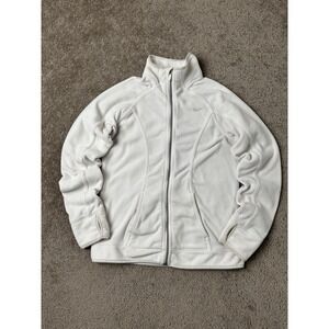 Vintage Womens Sweatshirt Full Zip Nike Gray Therma Polyester Fleece Y2K, Size S